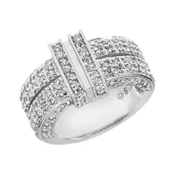 18K White Gold Women's Diamond Ring 1.10ct 11.5mm