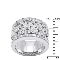 18K White Gold Women's Diamond Ring 1.20ct 13.4mm -Outlet Radiant Bijou Store 18k gold womens diamond ring 120ct p 32524 rulerwh