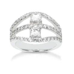 18K White Gold Women's Diamond Ring 1.70ct