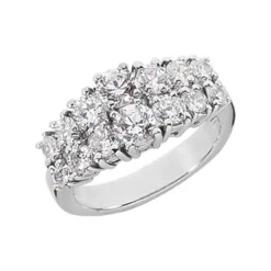 18K White Gold Women's Diamond Ring 2ct 9.6mm