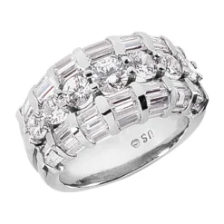 18K White Gold Women's Diamond Ring 3.79ct