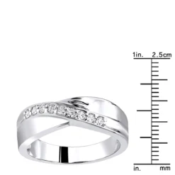 18K White Gold Women's Diamond Wedding Ring 0.27ct -Outlet Radiant Bijou Store 18k gold womens diamond wedding ring 027ct p 30941 rulerwh