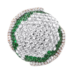 18K Yellow Gold Womens Statement Ring Unique 11 Carat Diamond Emerald Ladies Ring -Outlet Radiant Bijou Store 18k gold womens statement ring unique 11 carat diamond and emerald ladies ring rose