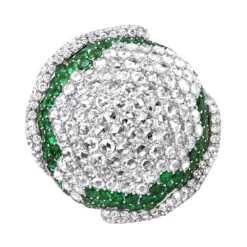 18K Yellow Gold Womens Statement Ring Unique 11 Carat Diamond Emerald Ladies Ring -Outlet Radiant Bijou Store 18k gold womens statement ring unique 11 carat diamond and emerald ladies ring white