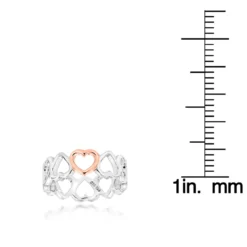 Tiffany & Co. 18K Gold Sterling Silver Tiffany Style Hearts Ring -Outlet Radiant Bijou Store 18k rose gold sterling silver tiffany hearts ring ruler