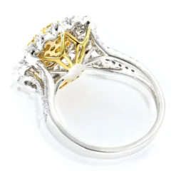 2 Carat 14K White Gold White And Yellow Diamonds Flower Ladies Ring By Luxurman -Outlet Radiant Bijou Store 2 carat 14k gold white and yellow diamonds flower ladies ring by luxurman backwh