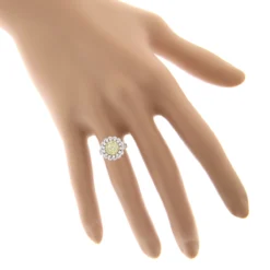 2 Carat 14K White Gold White And Yellow Diamonds Flower Ladies Ring By Luxurman -Outlet Radiant Bijou Store 2 carat 14k gold white and yellow diamonds flower ladies ring by luxurman bodwh