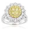 2 Carat 14K White Gold White And Yellow Diamonds Flower Ladies Ring By Luxurman -Outlet Radiant Bijou Store 2 carat 14k gold white and yellow diamonds flower ladies ring by luxurman mainwh