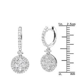 2 Carat Dangling Round Diamond Drop Earrings For Women By Luxurman 14K White Gold 13 2 Carat Dangling Round Diamond Drop Earrings For Women By Luxurman 14K White Gold -Outlet Radiant Bijou Store 2 carat dangling round diamond drop earrings for women by luxurman 14k gold rulerwh