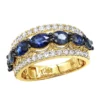 4 Carat Diamond And Sapphire Cocktail Ring For Women 14K Yellow Gold Luxurman Band -Outlet Radiant Bijou Store 2 carat diamond and sapphire cocktail ring for women 14k gold luxurman band ye