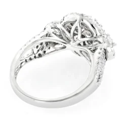 2 Carat Diamond Engagement Ring Cluster Set Diamonds 14K White Gold By Luxurman -Outlet Radiant Bijou Store 2 carat diamond engagement ring cluster set diamonds 14k gold by luxurman backwh