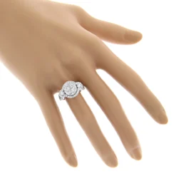 2 Carat Diamond Engagement Ring Cluster Set Diamonds 14K White Gold By Luxurman -Outlet Radiant Bijou Store 2 carat diamond engagement ring cluster set diamonds 14k gold by luxurman bodwh