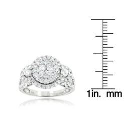 2 Carat Diamond Engagement Ring Cluster Set Diamonds 14K White Gold By Luxurman -Outlet Radiant Bijou Store 2 carat diamond engagement ring cluster set diamonds 14k gold by luxurman rulerwh