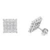 2 Carat Luxurman Square Shape Round Diamond Earrings Studs 14K White Gold -Outlet Radiant Bijou Store 2 carat luxurman square shape round diamond earrings studs in 14k gold mainwh