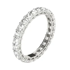2 Carat Platinum Asscher Cut Diamond Eternity Band Diamond Anniversary Ring -Outlet Radiant Bijou Store 2 carat platinum asscher cut diamond eternity band diamond anniversary ring back