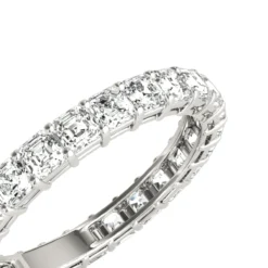 2 Carat Platinum Asscher Cut Diamond Eternity Band Diamond Anniversary Ring -Outlet Radiant Bijou Store 2 carat platinum asscher cut diamond eternity band diamond anniversary ring box