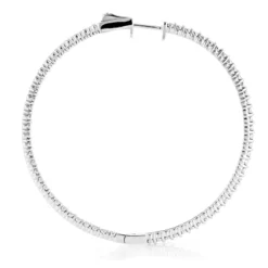 2 Inch Diamond Hoop Earrings 1ct 14K Yellow Gold Inside Out Hoops -Outlet Radiant Bijou Store 2 inch diamond hoop earrings 09ct 14k gold inside out hoops 2