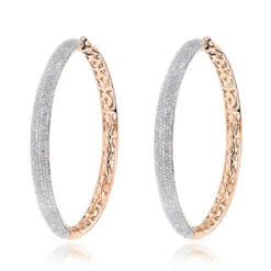 2 Inch Diamond Hoop Earrings 2.2ct 14K Yellow Gold -Outlet Radiant Bijou Store 2 inch diamond hoop earrings 238ct 14k gold p 48284 ro