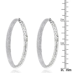 2 Inch Diamond Hoop Earrings 2.2ct 14K Yellow Gold -Outlet Radiant Bijou Store 2 inch diamond hoop earrings 238ct 14k gold p 48284 rulerwh