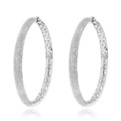 2 Inch Diamond Hoop Earrings 2.2ct 14K Yellow Gold -Outlet Radiant Bijou Store 2 inch diamond hoop earrings 238ct 14k gold p 48284 wh