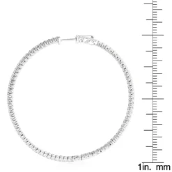 2 Inch Diamond Hoop Earrings 4ct 14K White Gold Inside Out Design -Outlet Radiant Bijou Store 2 inch diamond hoop earrings 4ct 14k inside out design p 45906 rulerwh