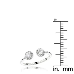 14K Yellow Gold Diamond Halo Ring For Women 0.4ct -Outlet Radiant Bijou Store 2 stone rings 14k gold diamond halo ring for women 04ct rulerwh