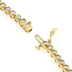 2.20 Carat Diamond Tennis Bracelet 14K Yellow Gold Bezel Set