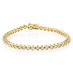 2.20 Carat Diamond Tennis Bracelet 14K Yellow Gold Bezel Set -Outlet Radiant Bijou Store 220 carat diamond tennis bracelet 14k bezel set p 22425 ye