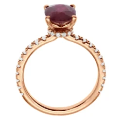 2.8ct Diamonds & Ruby Ring For Women 18K Yellow Gold Engagement Ring By Luxurman -Outlet Radiant Bijou Store 28ct diamonds oval ruby ring for women 18k gold engagement ring by luxurman 018401 back rose 1675828848