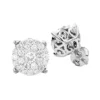 3 Carat Look Round Diamond Cluster Earrings Studs 1.21ct 18K White Gold -Outlet Radiant Bijou Store 3 carat look round diamond cluster earrings studs 121ct 18k gold wh