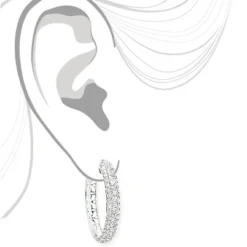 3 Row Diamond Hoop Earrings 4.41ct 14K Rose Gold -Outlet Radiant Bijou Store 3 row diamond hoop earrings 441ct 14k gold 3