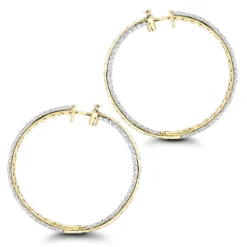 Large 5 Carat Diamond Hoop Earrings For Women 14K Yellow Gold Inside Out Style 11 Large 5 Carat Diamond Hoop Earrings For Women 14K Yellow Gold Inside Out Style -Outlet Radiant Bijou Store 5 carat diamond hoop earrings 14k gold inside out style p 48029 backye