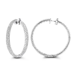 Large 5 Carat Diamond Hoop Earrings For Women 14K Yellow Gold Inside Out Style 9 Large 5 Carat Diamond Hoop Earrings For Women 14K Yellow Gold Inside Out Style -Outlet Radiant Bijou Store 5 carat diamond hoop earrings 14k gold inside out style p 48029 wh