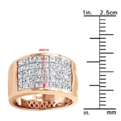 5 Row Princess Cut Diamond Ring 2.52ct 14K White Gold Wedding Band -Outlet Radiant Bijou Store 5 row princess cut diamond ring 252ct 14k gold wedding band p 46444 rulerro