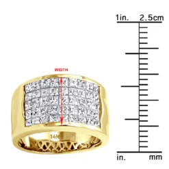 5 Row Princess Cut Diamond Ring 2.52ct 14K White Gold Wedding Band -Outlet Radiant Bijou Store 5 row princess cut diamond ring 252ct 14k gold wedding band p 46444 rulerye