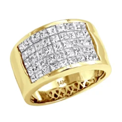 5 Row Princess Cut Diamond Ring 2.52ct 14K White Gold Wedding Band -Outlet Radiant Bijou Store 5 row princess cut diamond ring 252ct 14k gold wedding band p 46444 ye