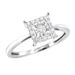 Affordable Diamond Engagement Ring 10K White Gold 1 Carat Look