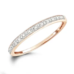 Affordable Stackable 10K White Gold Diamond Ring For Women -Outlet Radiant Bijou Store affordable diamond wedding bands for women stackable diamond ring 10k gold ro