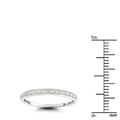 Affordable Stackable 10K White Gold Diamond Ring For Women -Outlet Radiant Bijou Store affordable diamond wedding bands for women stackable diamond ring 10k gold rulerwh