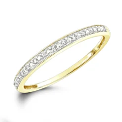 Affordable Stackable 10K White Gold Diamond Ring For Women -Outlet Radiant Bijou Store affordable diamond wedding bands for women stackable diamond ring 10k gold ye