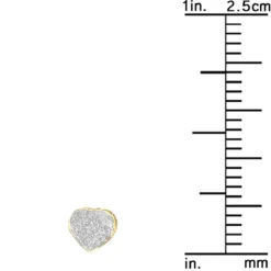 Affordable Real Diamond Heart Earrings Studs For Women & Girls 10K Yellow Gold -Outlet Radiant Bijou Store affordable real diamond heart earrings studs for women girls solid 10k gold 501462 ruler yellow