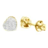 Affordable Real Diamond Heart Earrings Studs For Women & Girls 10K Yellow Gold -Outlet Radiant Bijou Store affordable real diamond heart earrings studs for women girls solid 10k gold 501462 yellow