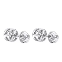 Affordable Solitaire Diamond Stud Earrings 10K White Gold 0.15ct By Luxurman -Outlet Radiant Bijou Store affordable solitaire diamond stud earrings in 10k gold 015ct by luxurman back white