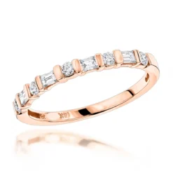 14K Yellow Gold Baguette Round Diamond Women's Wedding/Anniversary Band 0.4ct -Outlet Radiant Bijou Store anniversary rings 14k gold baguette round diamond womens wedding band 04ct ro