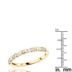 14K Yellow Gold Baguette Round Diamond Women's Wedding/Anniversary Band 0.4ct -Outlet Radiant Bijou Store anniversary rings 14k gold baguette round diamond womens wedding band 04ct rulerye