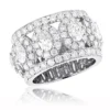 Anniversary Ring Unique 18K White Gold Custom Made Wide Diamond Wedding Band 6.55ct -Outlet Radiant Bijou Store anniversary rings unique 18k gold custom made wide diamond wedding band 9ct