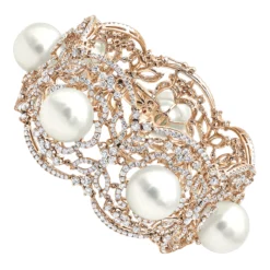 Art Deco White South Sea Pearl And Diamond Bracelet For Women 18K White Gold 10 Art Deco White South Sea Pearl And Diamond Bracelet For Women 18K White Gold -Outlet Radiant Bijou Store art deco white south sea pearl and diamond bracelet for women 18k gold ro