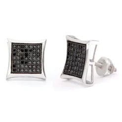 Black Diamond Earrings 0.50ct Sterling Silver