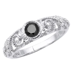 Black Diamond Engagement Ring 0.69ct 14K Yellow Gold -Outlet Radiant Bijou Store black diamond engagement ring 069ct 14k gold p 45922 white