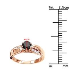 Thin Black Diamond Engagement Ring 0.74ct 14K White Gold -Outlet Radiant Bijou Store black diamond engagement ring 074ct 14k gold p 45910 rulerro